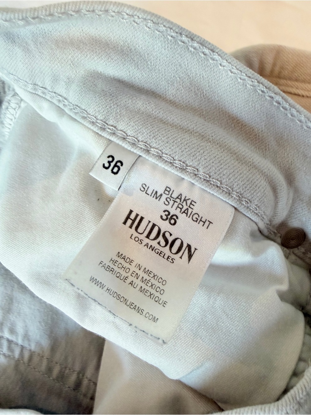 Hudson Jeans Light Taupe Slim Jeans